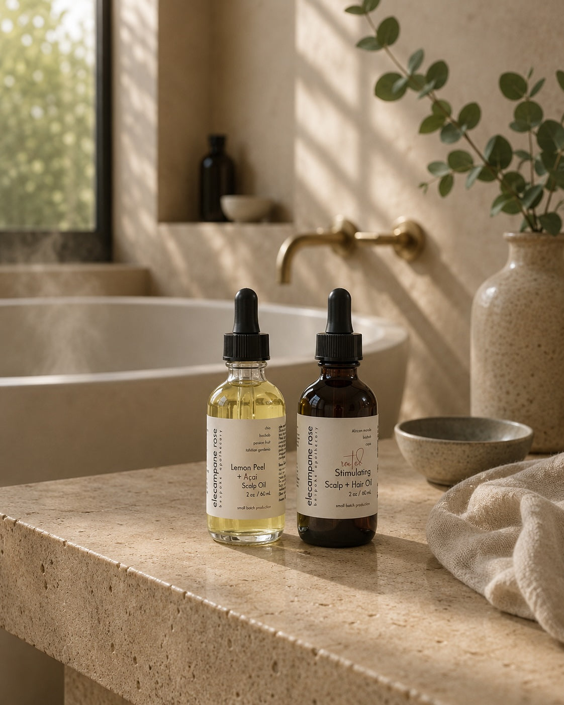 Cuir chevelu stimulant enraciné + huile capillaire