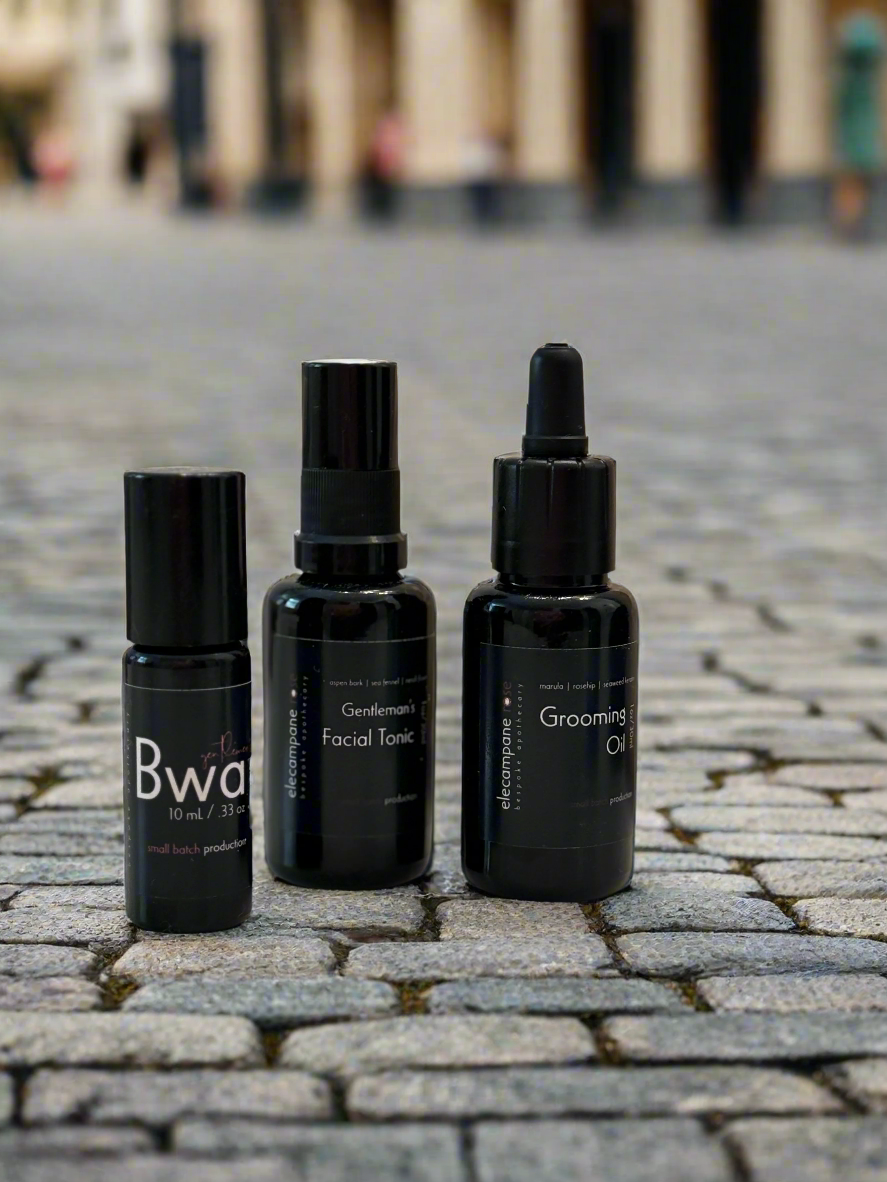 Luxe Grooming Trio For Him | Oil, Tonic + Scent (Stone Petal Lavender)